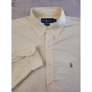 Ralph Lauren yellow sz L 100% Cotton shirt 32/34 16 1/2